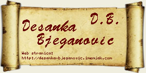 Desanka Bjeganović vizit kartica